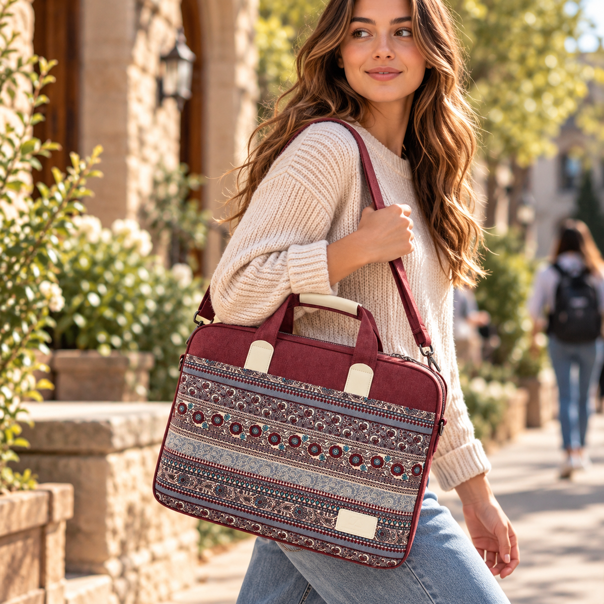 Canvas Laptop Sleeve Bag | 15" Padded Document Case