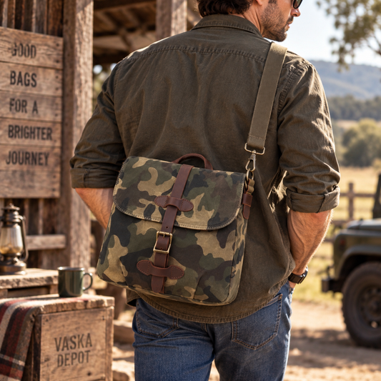 Waterproof Canvas Messenger Bag | Camouflage Crossbody Bag
