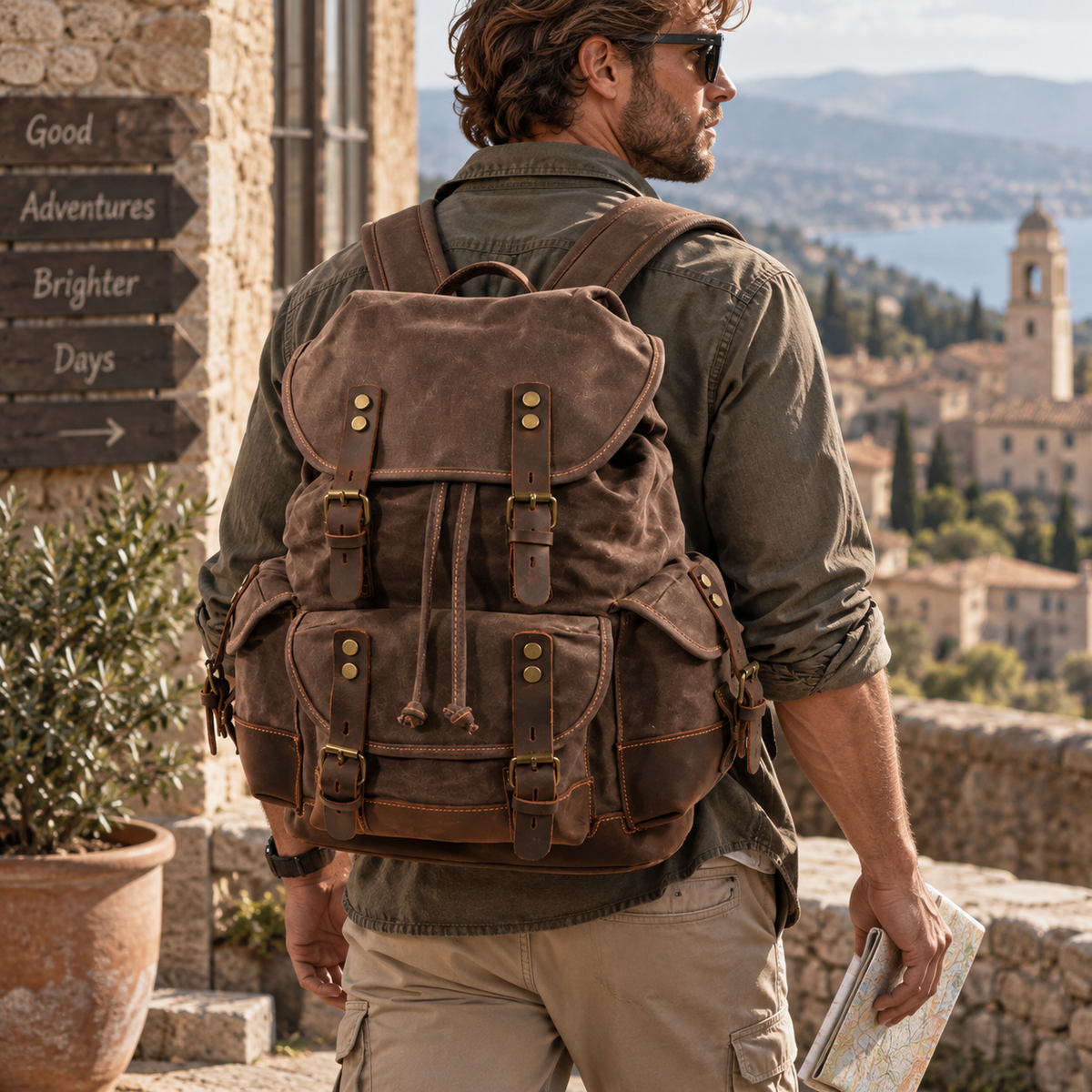 Vintage Canvas Backpack | 15" Laptop Rucksack, Large Capacity