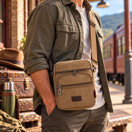 College Canvas Messenger Bag | Casual Sports Shoulder Bag