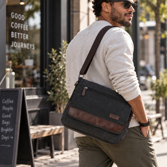 Men's Canvas Messenger Bag | Casual Shoulder Bag