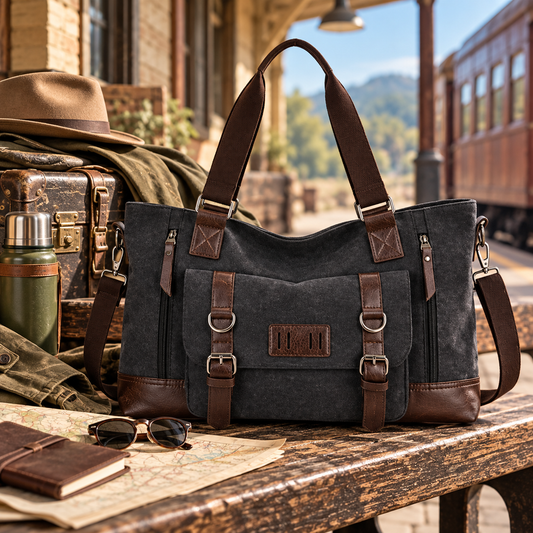 Men's Canvas Travel Bag | Crossbody Shoulder Duffel