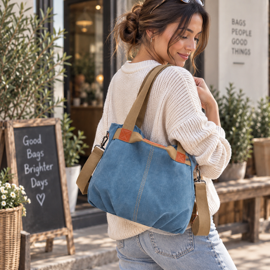 Canvas Boston Hobo Bag | Soft Slouchy Shoulder Bag