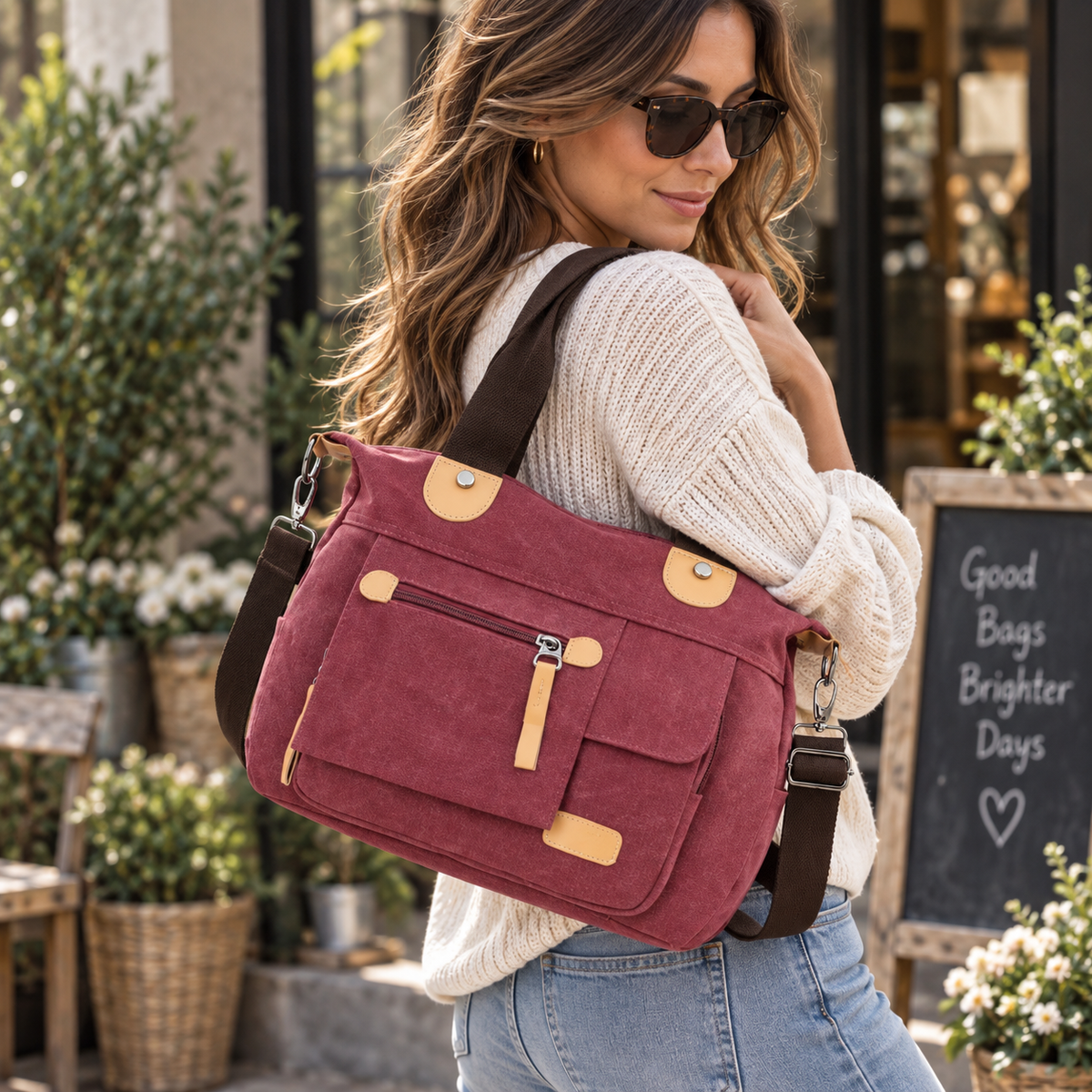 Women's Canvas Crossbody Bag | Retro Casual Shoulder Bag