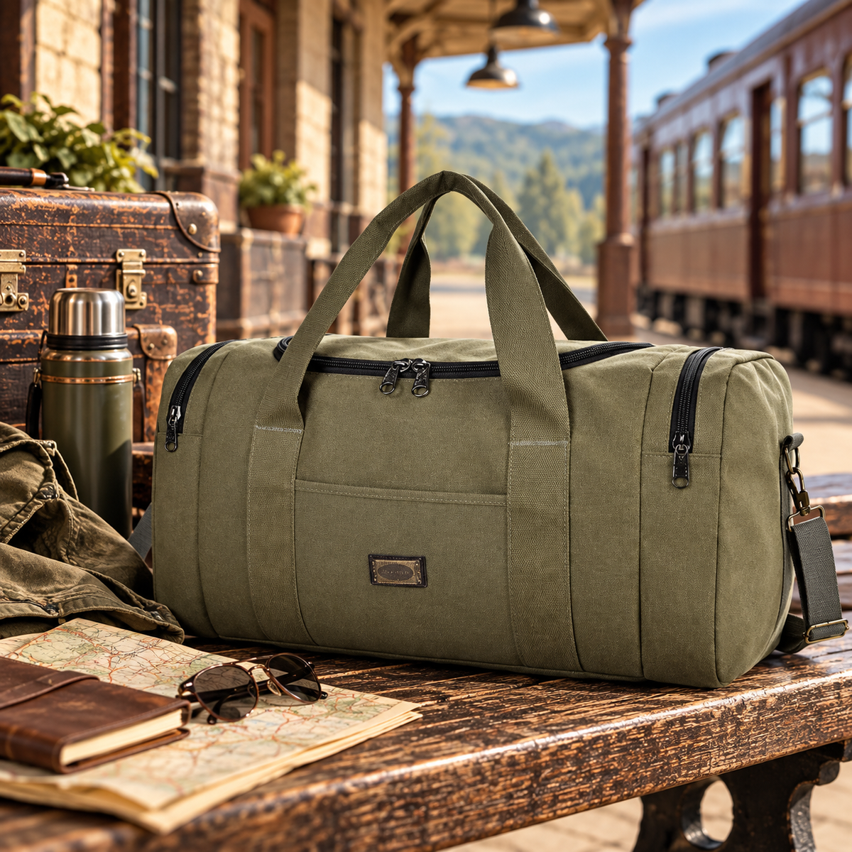 Canvas Travel Duffel Bag | Large Capacity Weekend Bag
