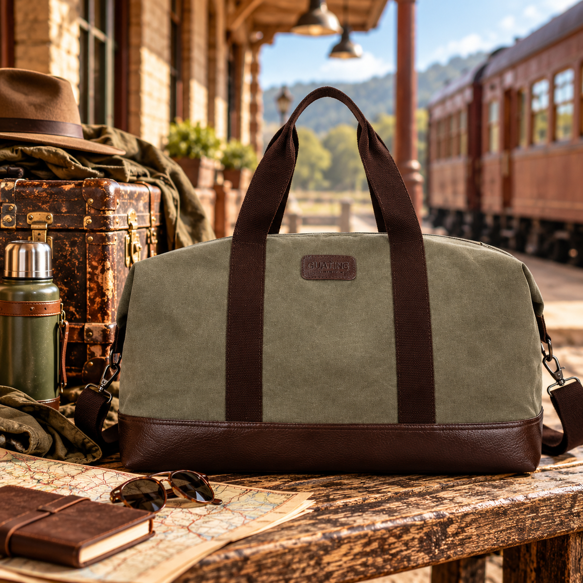 Men's Canvas Duffel Bag | Large Capacity Weekend Travel Bag